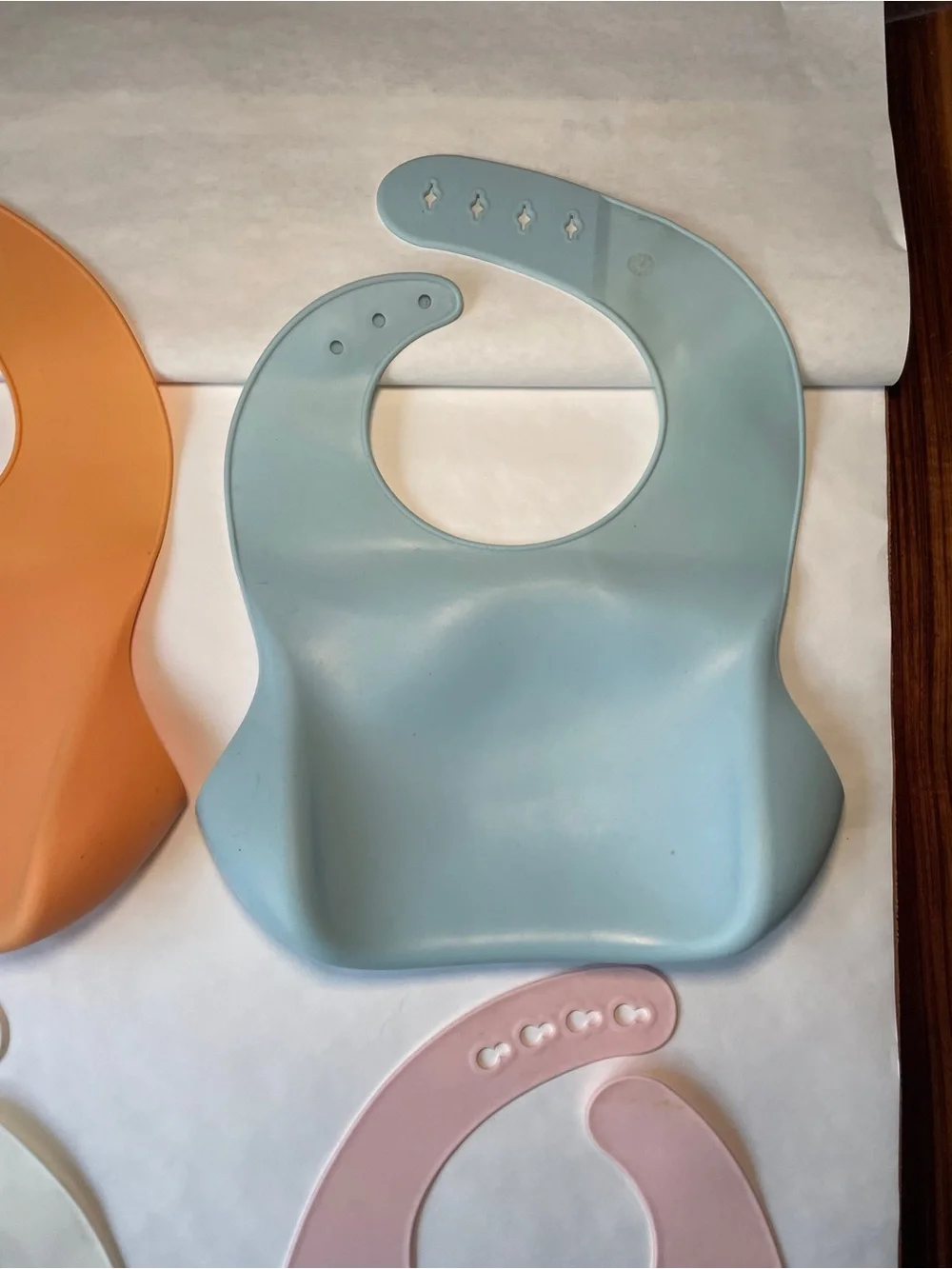 Four (4) Silicone Baby and Toddler Bibs